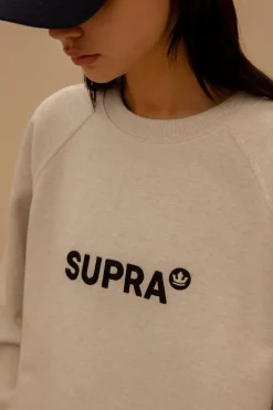 ESSENTIAL BASIC SMALL LOGO RAGLAN OVER FIT SWEATSHIRT
