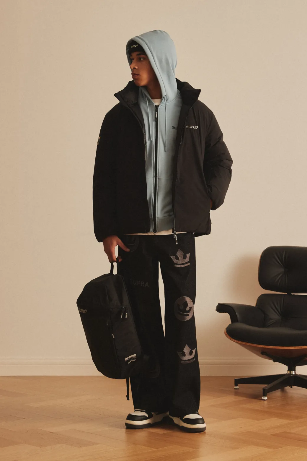 OUTDOOR OVER FIT HOOD ZIP-UP