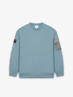 OUTDOOR WOVEN PATCH OVER FIT SWEATSHIRT