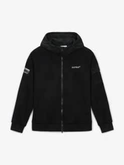 OUTDOOR WOVEN PATCH OVER FIT HOOD ZIP-UP