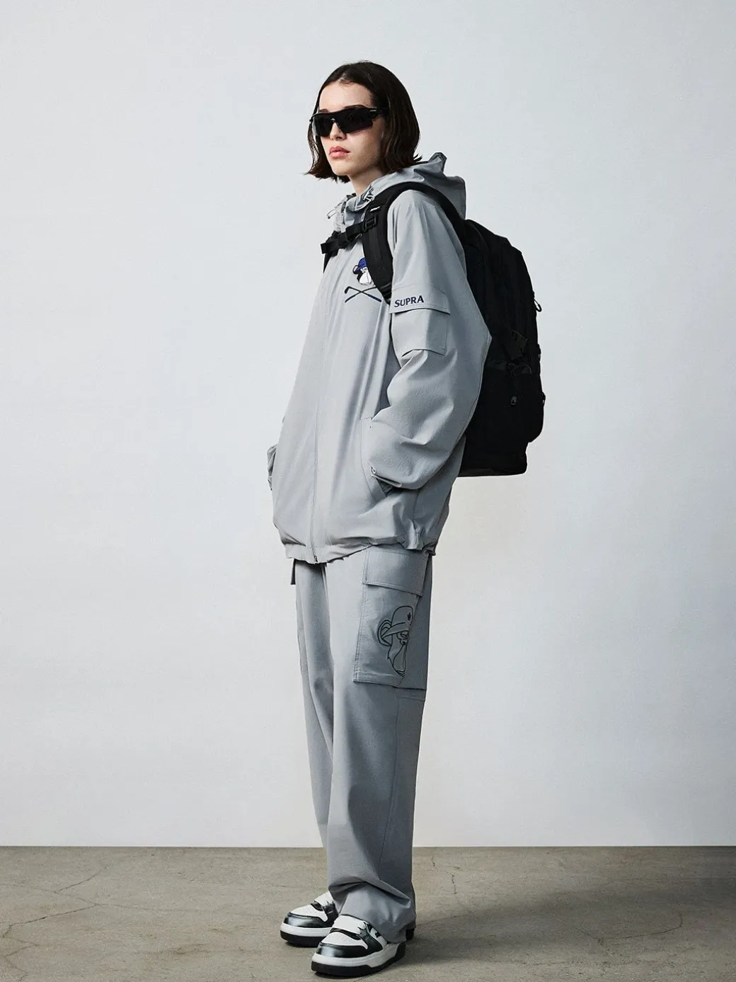 Pocket BAYC Graphic Semi-wide Woven Pants
