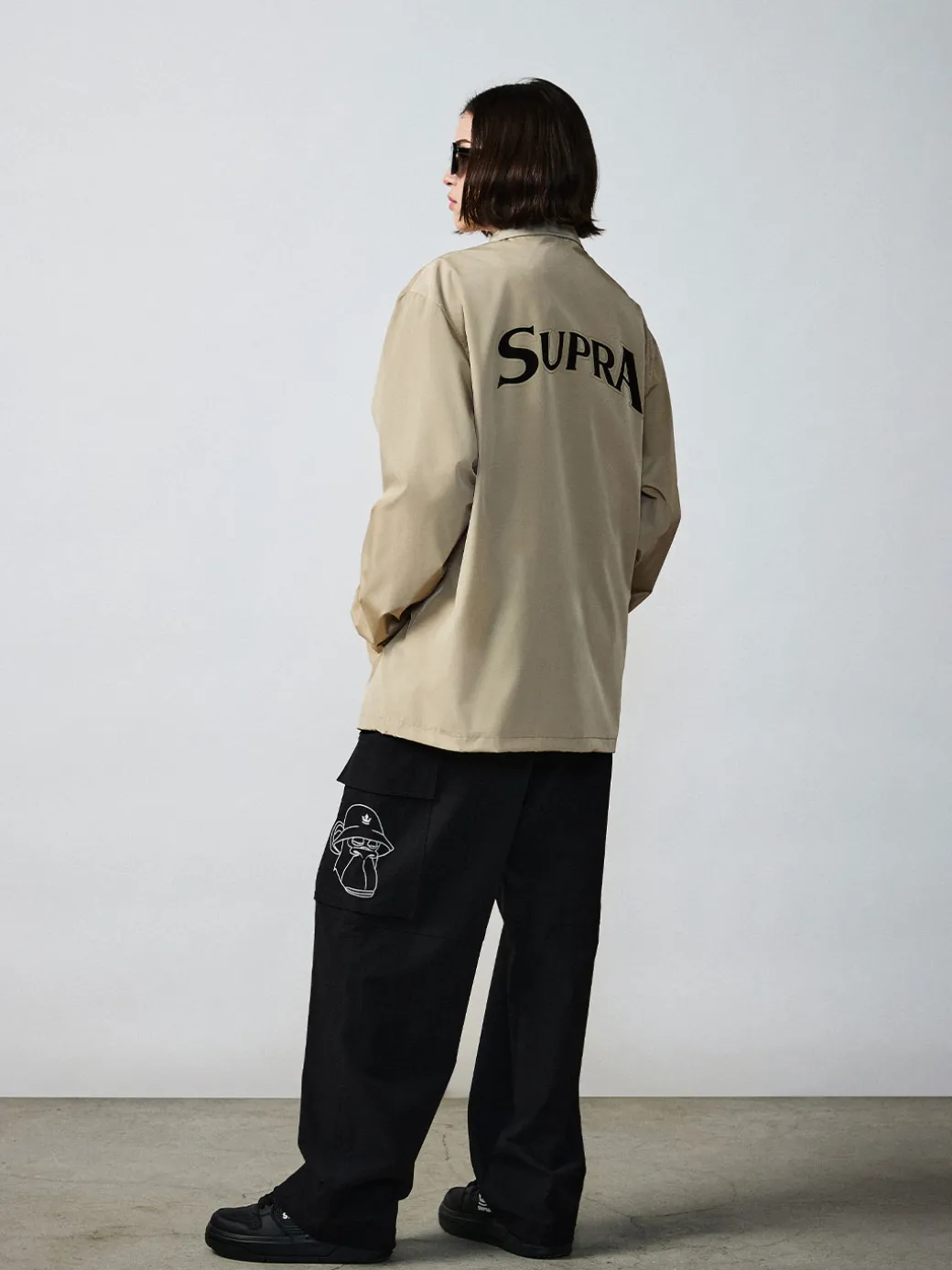 Pocket BAYC Graphic Semi-wide Woven Pants