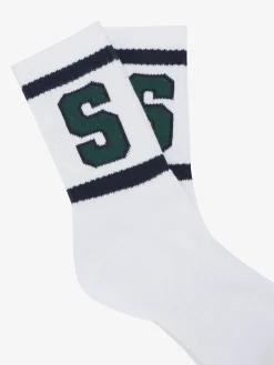VARSITY DOUBLE STRIPE LOGO SOCKS