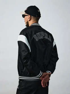 VARSITY SHOULDER BLOCK NYLON VARSITY JACKET
