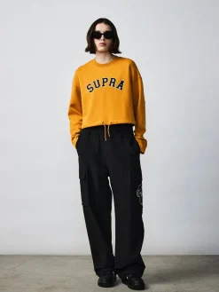 VARSITY WOMEN ARCH LOGO CROP SWEATSHIRTS